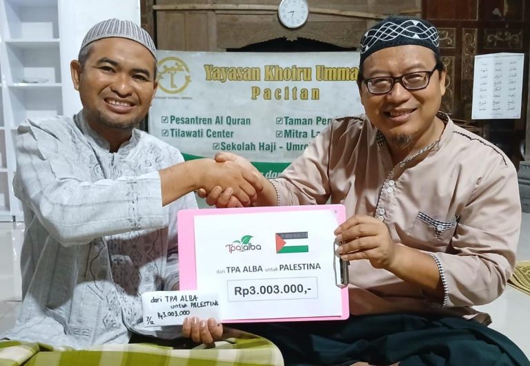 Terkumpul Donasi untuk Palestina dari Santri TPA ALBA Sejumlah Rp3.003.000,-